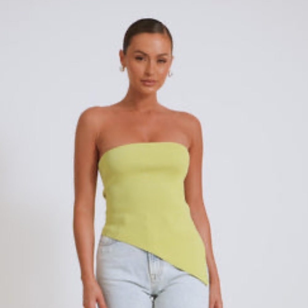 Meshki Sidney Asymmetric Strapless Knit Top